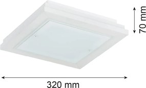 Plafoniera din lemn si sticla TABOR 32x32cm, alb crem