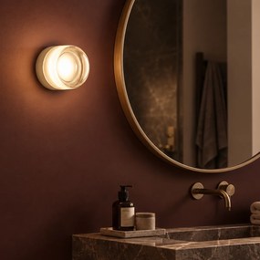 Lampă de perete de design bej cu sticlă opal IP44 - Michele