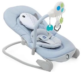 Chicco - Balansoar pentru bebeluși cu vibrații și melodie BALLOON Dots 2xAA + 1xLR20 albastru