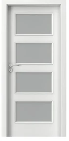 Usa Interior din MDF Porta Laminate CPL Model 5.5 (Culoare: Alb, Toc: Reglabil 10 cm, Maner: Patrat argintiu crom, Dimensiune: 60 cm)