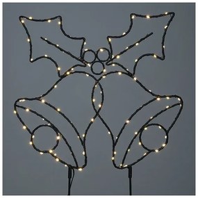 Solight 1V289 - Decorațiune LED de exterior pentru Crăciun, 100 LED/3xAA, IP44, lumină caldă, clopoței