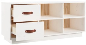 Banca pentru pantofi, alb, 100x34x45 cm, lemn masiv pin 1, Alb