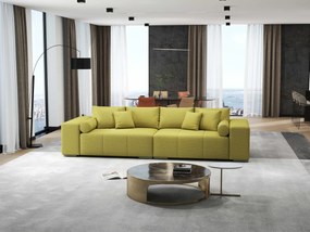 Canapea extensibilă dumonde cu ladă de depozitare si sezut confortabil din spuma high-density, Marbela Enjoy Green XXL 295x100 cm
