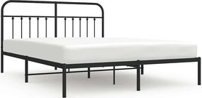 vidaXL Cadru de pat metalic cu tăblie, negru, 183x213 cm