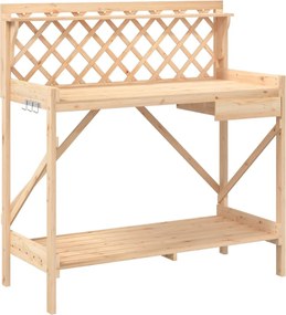 vidaXL Bancă cu spalier pentru plantare, lemn masiv de brad