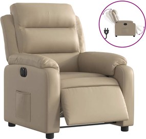 vidaXL Fotoliu rabatabil electric, cappuccino, piele ecologică