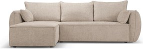 Coltar extensibil stanga 4 locuri, Kaelle, Micadoni Home, BL, 252x165x87 cm, poliester chenille, bej