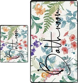 Covorașe de baie 2 buc. 60x100 cm Green In Flower – Foutastic