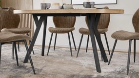 Mazzoni Masă ovală extensibilă EXPANSO Stejar Craft Auriu / picioare negre