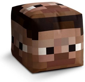 Taburet Cube Blocks figură, maro