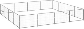 vidaXL Padoc pentru câini, argintiu, 16 m², oțel