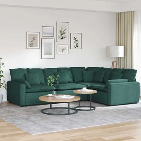 vidaXL Canapea modulară cu perne, verde închis, textil