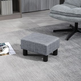 HOMCOM Otoman Stofă, Scaun Dreptunghiular Mic, Căptușit, pentru Living, 40x30x24cm, Gri | Aosom Romania