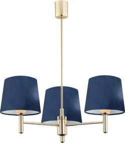 Brilagi - Lustră pe tijă MONTE 3xE27/60W/230V, albastră/aurie