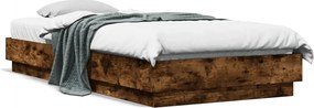 vidaXL Cadru pat fără saltea stejar fumuriu 100x200 cm lemn prelucrat