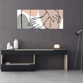 Tablou - Femeie corp linie de artă N⁰2 (120x50 cm)