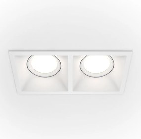 Corp incastrabil cu 2 spoturi directionabile design tehnic Dot alb