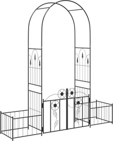 vidaXL Arc de Grădină cu blocare Negru 203 x 50 x 218 cm