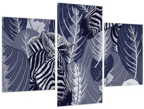 Tablou - Zebre albastre (90x60 cm)