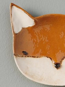 Farfurie din ceramica, portocalie, in forma de vulpe, Fox