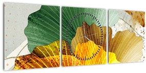 Tablou - Frunze (cu ceas) (90x30 cm)