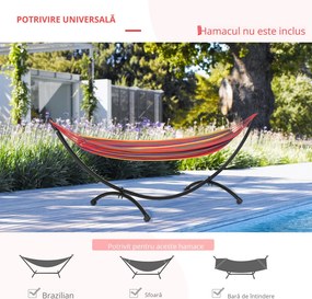 Outsunny Structura pentru Hamac Universal de 3m, Suport din Metal, 300x90x100cm, Negru | Aosom Romania
