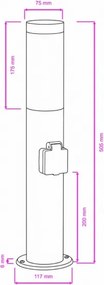 BRILAGI - Lampă de exterior ELIA cu priză, 1x E27/20W/230V, IP44, 50 cm, antracit