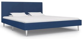 vidaXL Cadru de pat, albastru, 180 x 200 cm, material textil