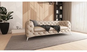 Canapea bej cu tapițerie din catifea 225 cm Chelsea – Ropez