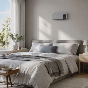 HOMCOM Ventilator Termic de Perete cu Temporizator 12h și 2 Moduri Gri | Aosom Romania