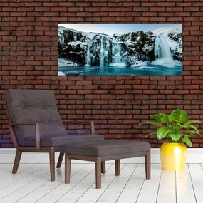 Tablou cu cascade înghețate (120x50 cm)