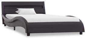 285666 vidaXL Cadru de pat cu LED, negru, 90 x 200 cm, piele ecologică