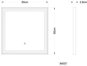 Oglinda baie cu iluminat LED CCT IP44 Rivas 50x50cm 84037 GL