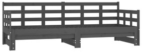820384 vidaXL Pat de zi extensibil, gri, 2x(90x190) cm, lemn masiv de pin