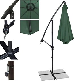 Umbrelă reglabilă AVENBERG SUNNY 300, diametru 3M, verde închis