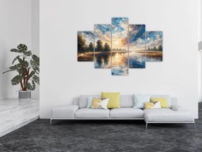 Tablou - Pictură cu soarele deasupra apei (150x105 cm)