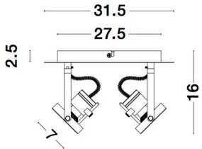 Aplica cu 2 spoturi directionabile SALVA negru NVL-9155102