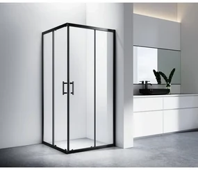 Motril Negru Cabină de duș 90x90, 190cm, 6mm NANO
