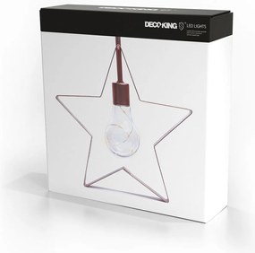 DecoKing Lampă de Crăciun Stea albă caldă, 5LED-uri