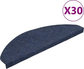 vidaXL Covorașe scară autoadezive 30 buc Albastru 65x22,5x3,5 cm