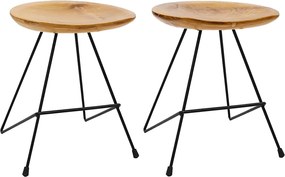 vidaXL Scaune, 2 buc., lemn masiv de tec