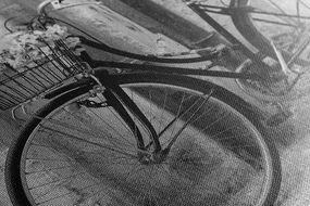 Tablou bicicletă rustică în design alb-negru
