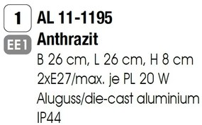 Aplica de perete sau tavan exterior, protectie IP44, Henry antracit