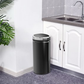 HOMCOM Coș de gunoi automat de 50L cu senzor infraroșu, din oțel și plastic, 30.5x30.5x81.5cm | Aosom Romania
