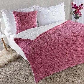 decoDoma Set matlasat cu blăniţă INVERNO, culoare mure 2 buc