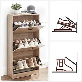 Pantofar cu 6 rafturi, PAL melaminat, natural, Vasagle
