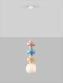 Pendul ceramic design modern CHIC roz/ albastru/ galben