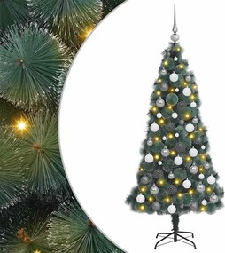 vidaXL Brad de Crăciun artificial pre-luminat cu set de globuri 180 cm