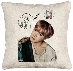 Perna Decorativa Canapea BTS J-hope, 40x40 cm, Cu fermoar