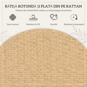 Outsunny Set de Luat Masa din 7 piese din Rachita pentru Terasa | Aosom Romania